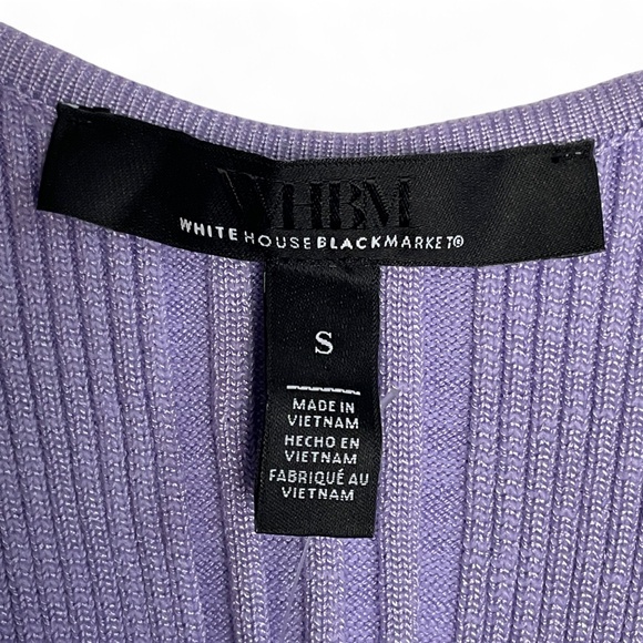 WHBM White House Black Market Fitted Ribbed Tank Top Lavender Small NWT Stretchy - Picture 3 of 9